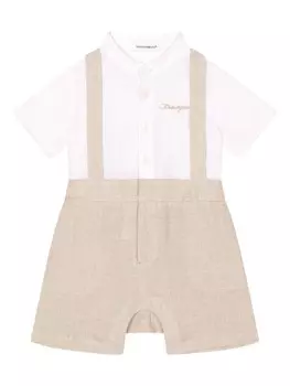 Dolce & Gabbana Kids многослойные льняные шорты, нейтральный цвет