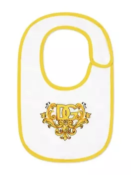 Dolce & Gabbana Kids нагрудник с узором, желтый