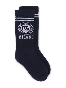 Dolce & Gabbana Kids носки с логотипом DG, синий