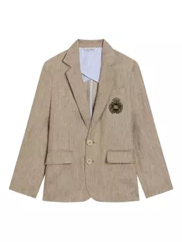 Dolce & Gabbana Kids пиджак с логотипом, нейтральный