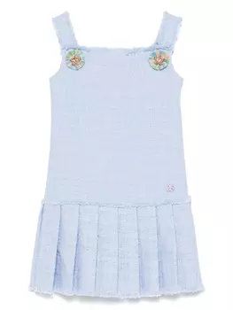 Dolce & Gabbana Kids платье-букле, синий