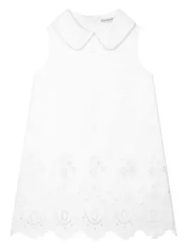 Dolce & Gabbana Kids платье с английской вышивкой, белый
