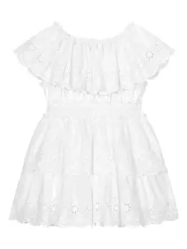 Dolce & Gabbana Kids платье с английской вышивкой, белый