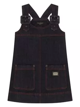Dolce & Gabbana Kids платье с логотипом, черный