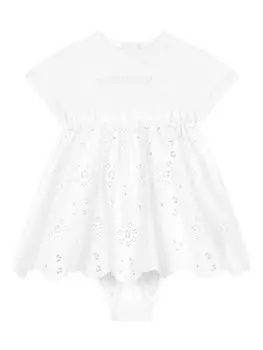 Dolce & Gabbana Kids платье с вышитым логотипом, белый