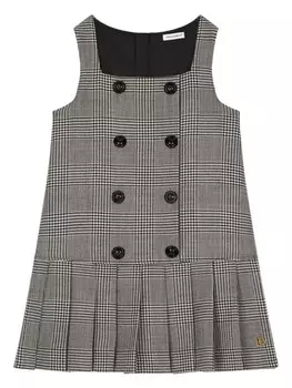Dolce & Gabbana Kids плиссированное платье в клетку глен, черный