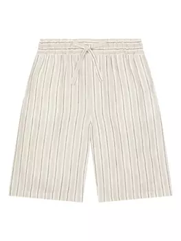 Dolce & Gabbana Kids полосатые льняные шорты, нейтральный цвет