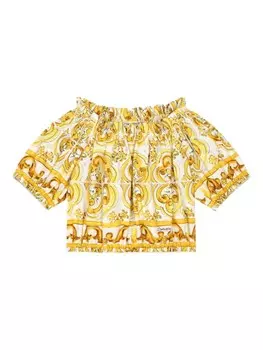 Dolce & Gabbana Kids поплиновая блузка, желтый