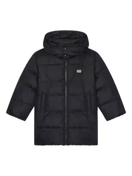 Dolce & Gabbana Kids пуховик с логотипом, синий
