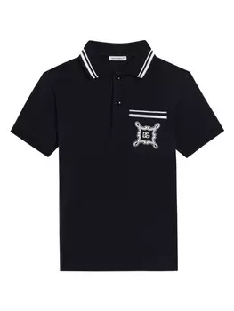 Dolce & Gabbana Kids рубашка поло с принтом, синий