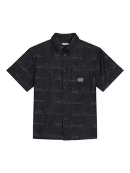 Dolce & Gabbana Kids рубашка с логотипом, синий