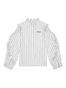 Dolce & Gabbana Kids рубашка с вышитым логотипом, белый