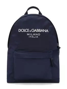 Dolce & Gabbana Kids рюкзак с логотипом, синий