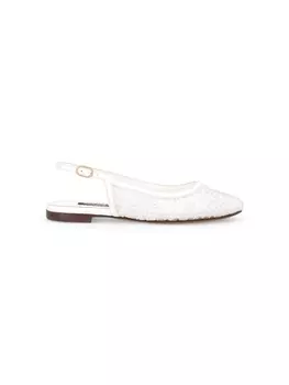 Dolce & Gabbana Kids сетчатые балетки с вышитым логотипом DG, белый