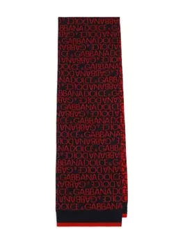 Dolce & Gabbana Kids шарф с жаккардовым логотипом, красный