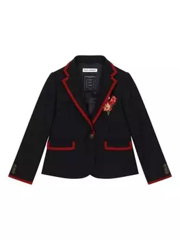 Dolce & Gabbana Kids шерстяной пиджак, синий