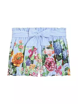 Dolce & Gabbana Kids шорты с цветочным принтом, синий