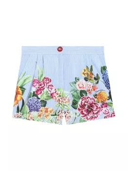 Dolce & Gabbana Kids шорты с цветочным принтом, синий