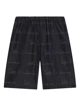 Dolce & Gabbana Kids шорты с логотипом, синий