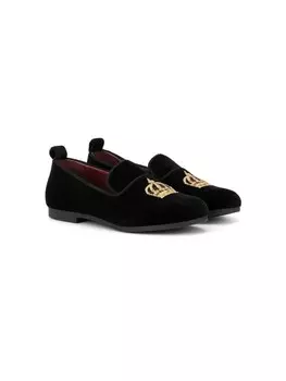 Dolce & Gabbana Kids слиперы с вышивкой, красный