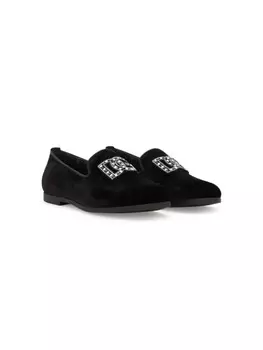 Dolce & Gabbana Kids слиперы со стразами, черный