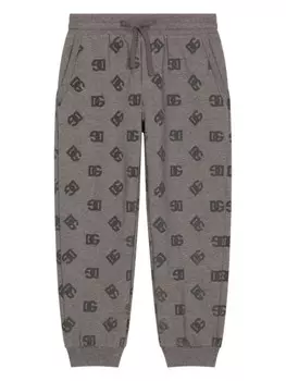 Dolce & Gabbana Kids спортивные брюки с монограммой, серый