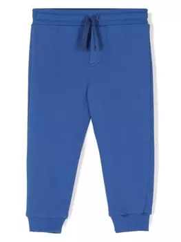Dolce & Gabbana Kids спортивные брюки с нашивкой-логотипом, синий