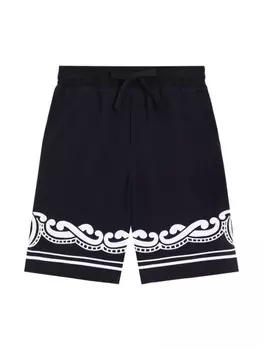 Dolce & Gabbana Kids спортивные шорты с логотипом, синий
