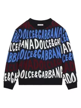 Dolce & Gabbana Kids толстовка с логотипом, черный