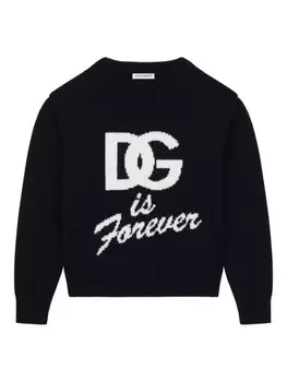 Dolce & Gabbana Kids толстовка с вышитым логотипом DG, синий