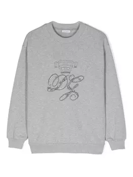Dolce & Gabbana Kids толстовка с вышитым логотипом, серый