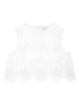 Dolce & Gabbana Kids топ с английской вышивкой, белый