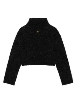 Dolce & Gabbana Kids топ с логотипом DG, черный