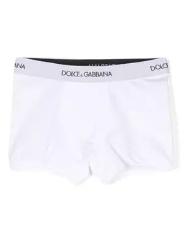 Dolce & Gabbana Kids трусы-боксеры с логотипом на поясе (упаковка из двух шт.), белый