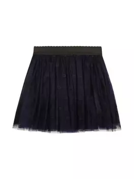 Dolce & Gabbana Kids юбка из вышитого тюля, синий