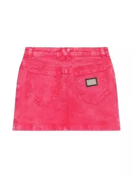 Dolce & Gabbana Kids юбка кислотной стирки, розовый