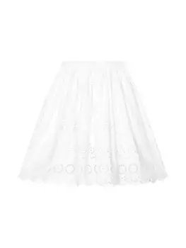 Dolce & Gabbana Kids юбка с английской вышивкой, белый