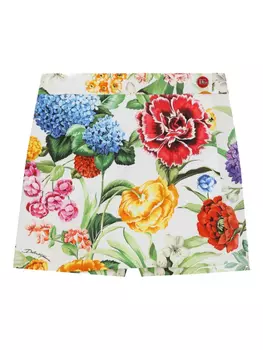Dolce & Gabbana Kids юбка с цветочным принтом, белый