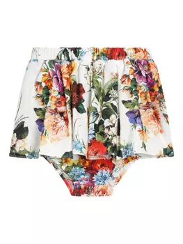Dolce & Gabbana Kids юбка с цветочным принтом, белый