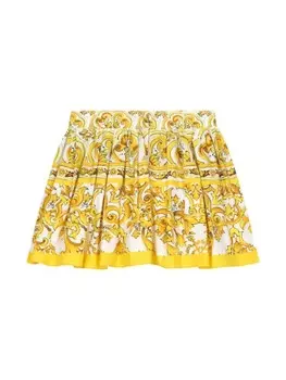 Dolce & Gabbana Kids юбка с принтом Majolica, желтый
