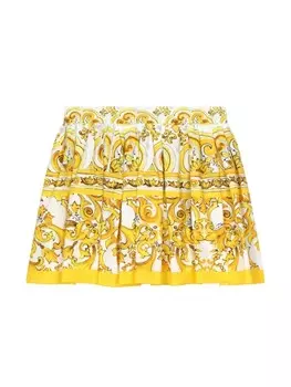 Dolce & Gabbana Kids юбка с принтом Majolica, желтый
