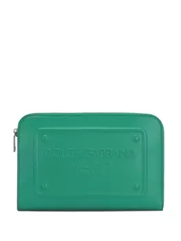 Dolce & Gabbana клатч с логотипом, зеленый