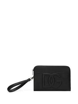 Dolce & Gabbana клатч с тисненым логотипом DG, черный
