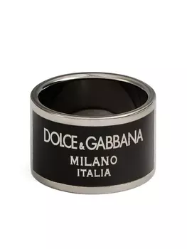 Dolce & Gabbana кольцо с логотипом, черный