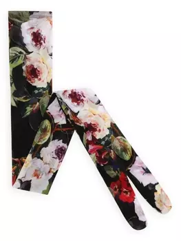 Dolce & Gabbana колготки Rose Garden из тюля, черный