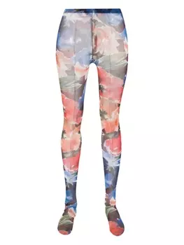 Dolce & Gabbana колготки с цветочным принтом, синий