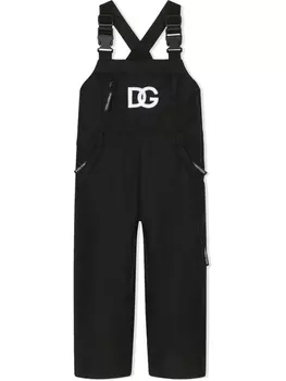 Dolce & Gabbana комбинезон прямого кроя с вышивкой, черный