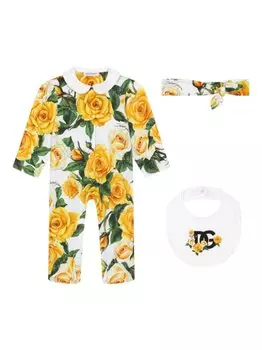 Dolce & Gabbana комплект из боди и нагрудника с повязкой, белый