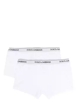 Dolce & Gabbana комплект из двух боксеров с логотипом, белый