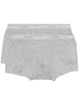 Dolce & Gabbana комплект из двух боксеров с логотипом, серый